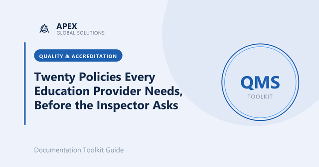 Twenty Policies Every Education Provider Needs, Before the Inspector Asks