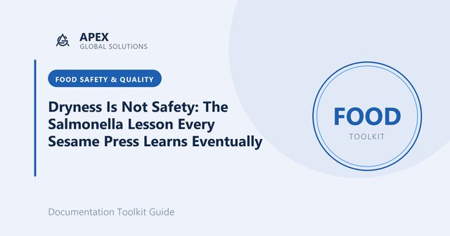 Dryness Is Not Safety: The Salmonella Lesson Every Sesame Press Learns Eventually