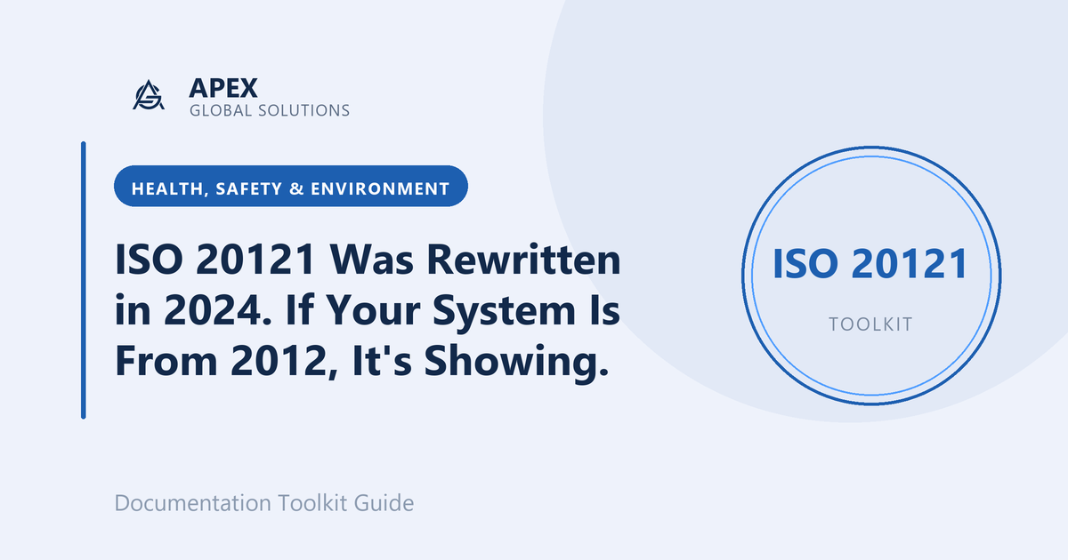 ISO 20121 Was Rewritten in 2024. If Your System Is From 2012, It's Showing.