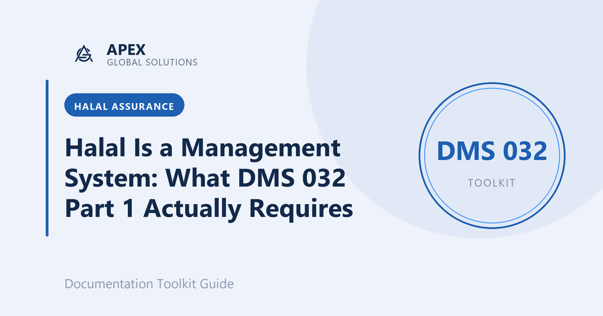 Halal Is a Management System: What DMS 032 Part 1 Actually Requires