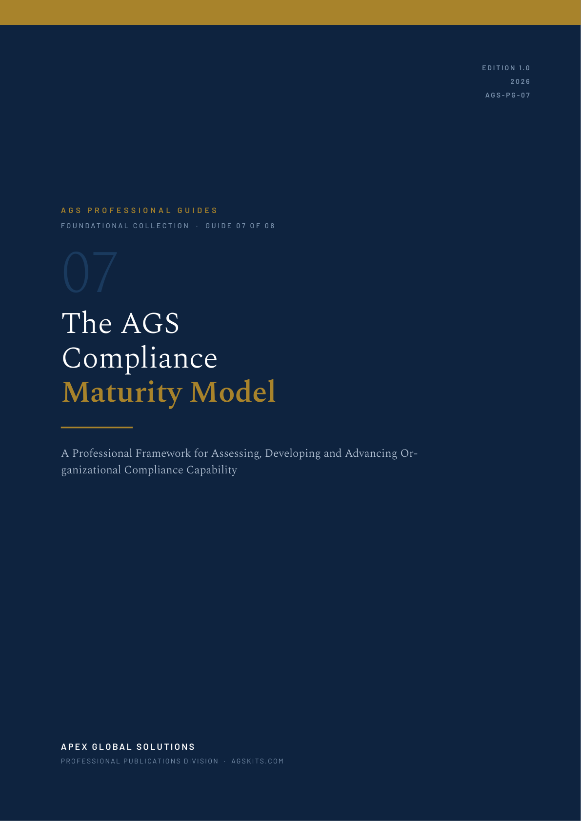 Cover of The AGS Compliance Maturity Model