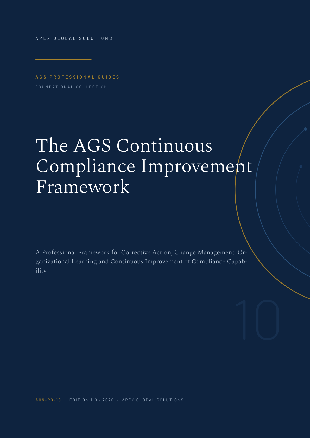 Cover of The AGS Continuous Compliance Improvement Framework